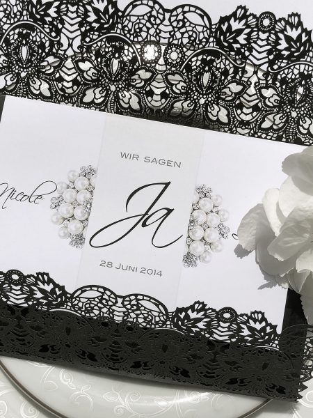 Schwarze Hochzeitskarten Gothic