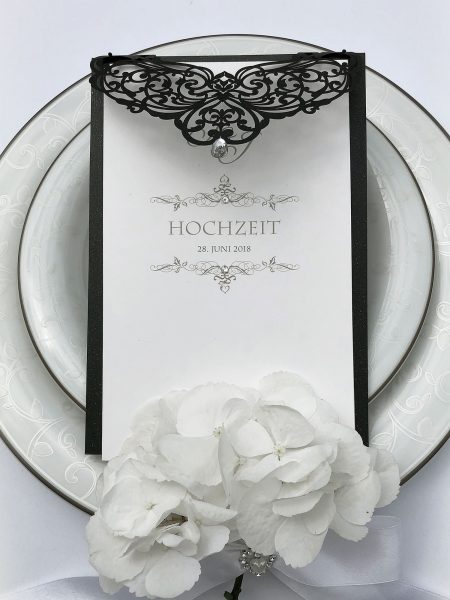 Schwarze Hochzeitskarten Gothic