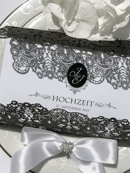 Schwarze Hochzeitskarten Gothic