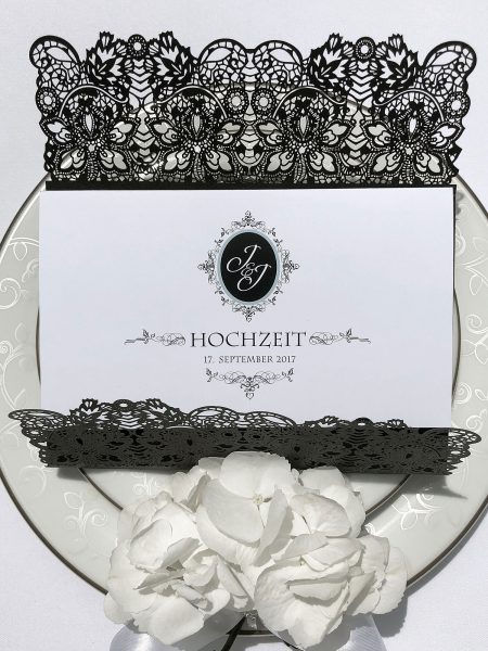 Schwarze Hochzeitskarten Gothic