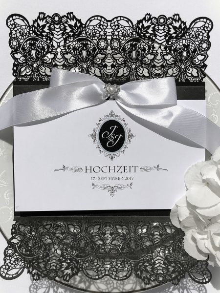 Schwarze Hochzeitskarten Gothic